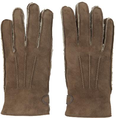 Brioni Brown Shearling Gloves