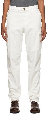 Brunello Cucinelli White Dyed Cargo Pants
