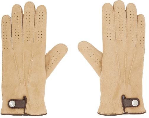 Brunello Cucinelli Tan Shearling Gloves
