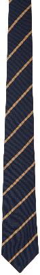 Brunello Cucinelli Navy & Tan Stripe Tie