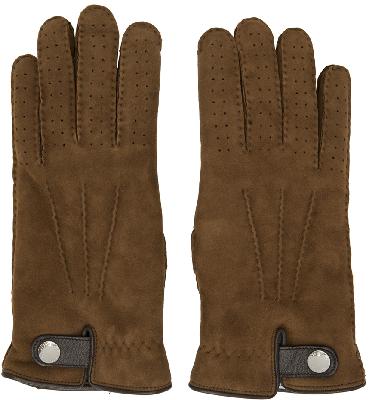 Brunello Cucinelli Brown Sheepskin Suede Gloves