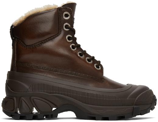 Burberry Brown Shearling Arthur Boots