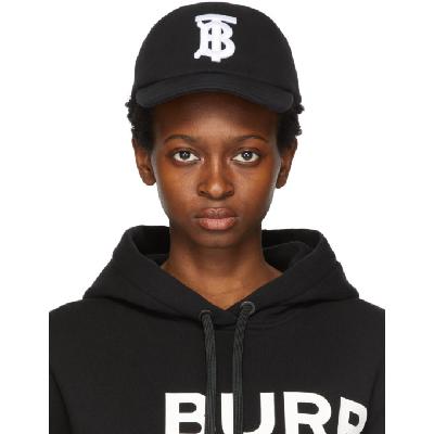 Burberry Black Cotton Jersey Monogram Baseball Cap