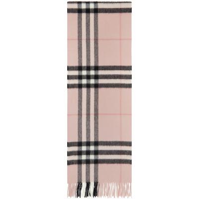 Burberry Pink Cashmere Check Giant Scarf