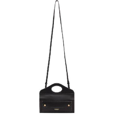 Burberry Black Mini Topstitched Pocket Bag