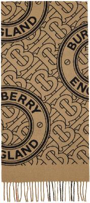 Burberry Beige Reversible Monogram & Check Scarf