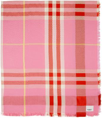 Burberry Pink Large Check Scarf