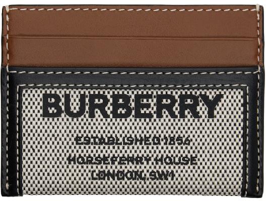 Burberry Black & Tan Horseferry Card Holder
