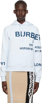 Burberry Blue Oversized 'Horseferry' Hoodie