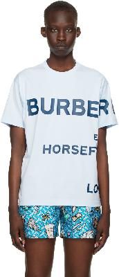 Burberry Blue Oversized 'Horseferry' T-Shirt