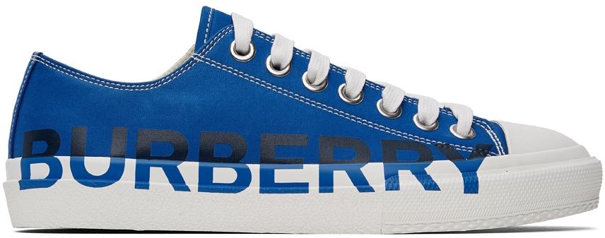 Burberry Blue Logo Print Sneakers