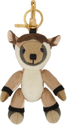Burberry Beige Thomas Bear In Deer Costume Keychain