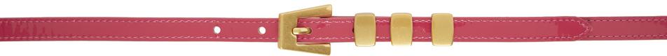 BY FAR Pink Patent Leather Belt