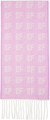 BY FAR Pink Wool Signature Scarf