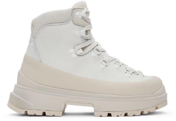 Canada Goose White & Beige Journey Boots