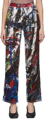 Charles Jeffrey Loverboy Multicolor Denim Art Jeans