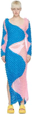 Chet Lo Pink & Blue Tidal Midi Dress