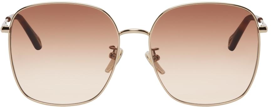 Chloé Gold Square Gradient Sunglasses