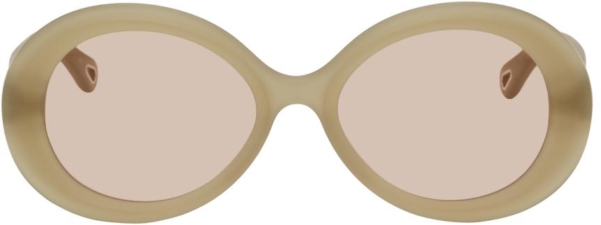 Chloé Green Round Matte Sunglasses