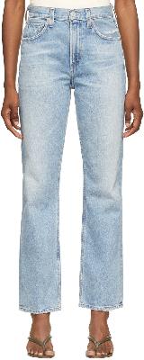 Citizens of Humanity Blue Daphne High-Rise Stovepipe Jeans