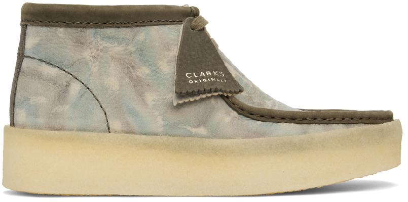 Clarks Originals Green & Grey Camo Wallabeecup Bt Boots