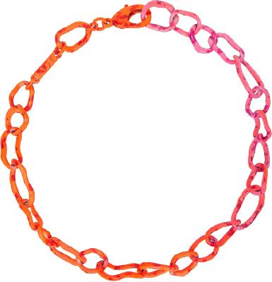 Collina Strada Pink & Orange Crushed Chain Necklace