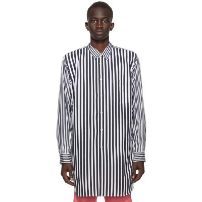 Comme des Garçons Homme Plus Black & White Broadcloth Stripe Shirt