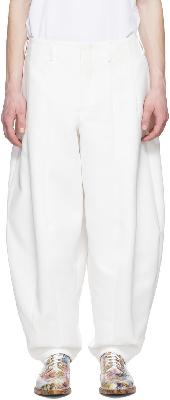 Comme des Garçons Homme Plus White Polyester Trousers