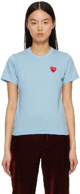 Comme des Garçons Play Blue & Red Heart Patch T-Shirt