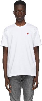 Comme des Garçons Play White & Red Small Heart T-Shirt