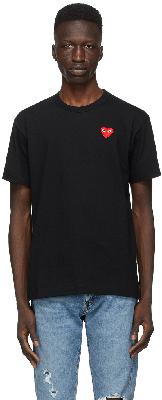 Comme des Garçons Play Black & Red Heart Patch T-Shirt
