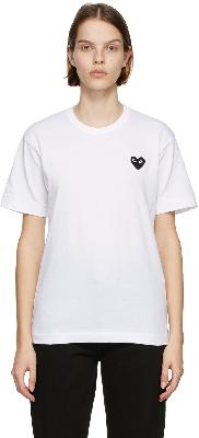 Comme des Garçons Play White & Black Heart Patch T-Shirt