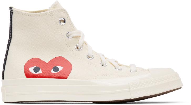 Comme des Garçons Play Off-White Converse Edition Half Heart Chuck 70 High Sneakers
