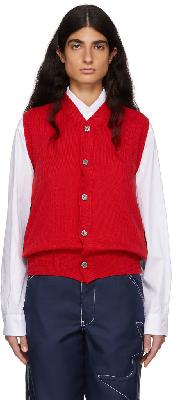 Comme des Garçons Shirt Black & Red Contrast Vest Cardigan