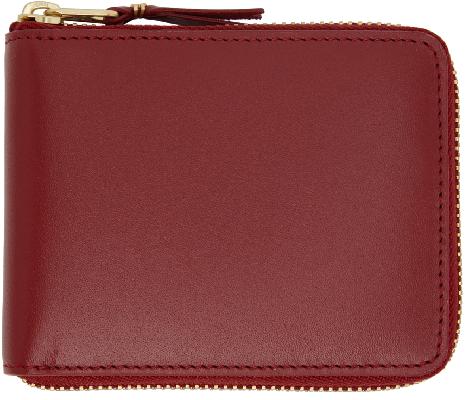 Comme des Garçons Wallets Red Leather Classic Zip Wallet