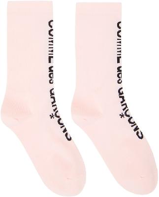 Comme des Garçons Pink Logo Socks