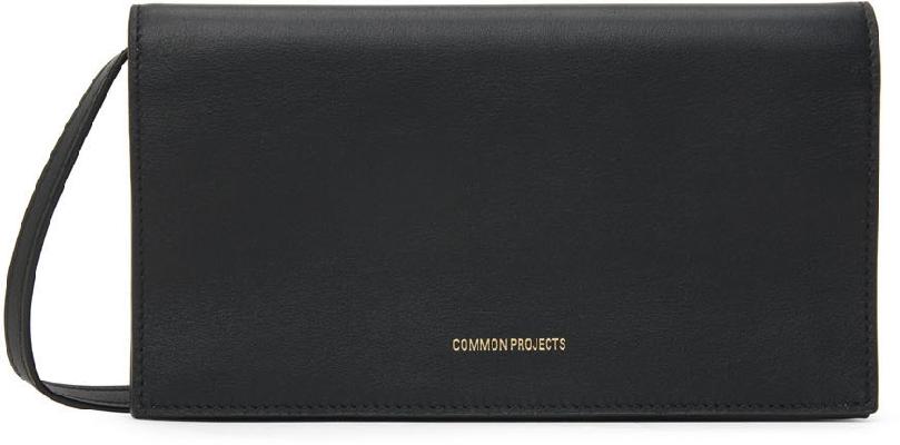 Common Projects Black Small Leather Messenger Bag