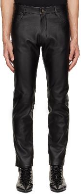 Courrèges Black Paneled Leather Pants