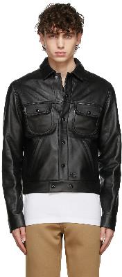 Courrèges Black Leather Trucker Jacket