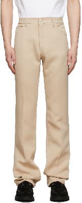 Courrèges Beige Twill Bootcut Trousers