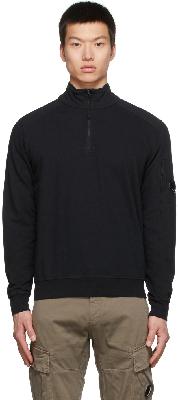 C.P. Company Black Quarter-Zip Sweater
