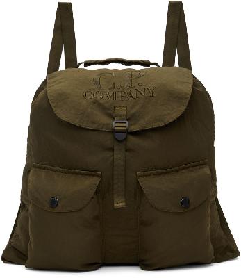 C.P. Company Khaki Logo Backpack