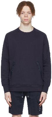 C.P. Company Navy Fleece Diagonal Utility Sweatshirt