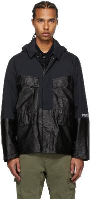 C.P. Company Black Mixed Detachable Goggle Jacket
