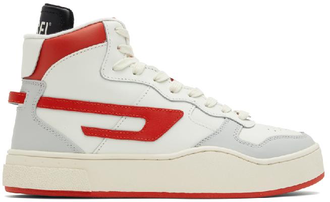 Diesel White & Red S-Ukiyo Sneakers