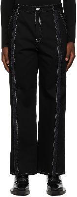 Dion Lee Black & Navy Frayed Two-Tone Jeans