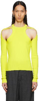 Dion Lee Yellow Wool Loop T-Shirt