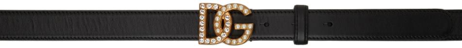 Dolce & Gabbana Black DG Cross Belt