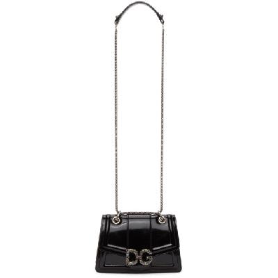 Dolce & Gabbana Black Patent DG Amore Bag