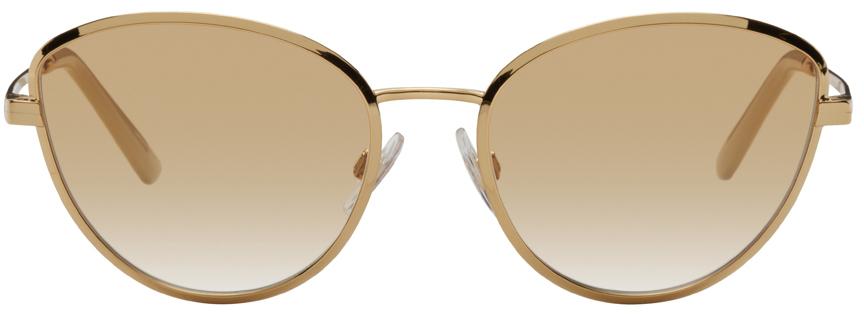 Dolce & Gabbana Gold Oval Sunglasses